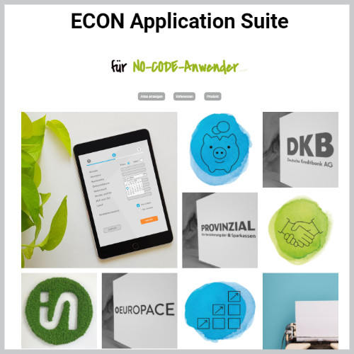 Screenshot Homepage ECON Application